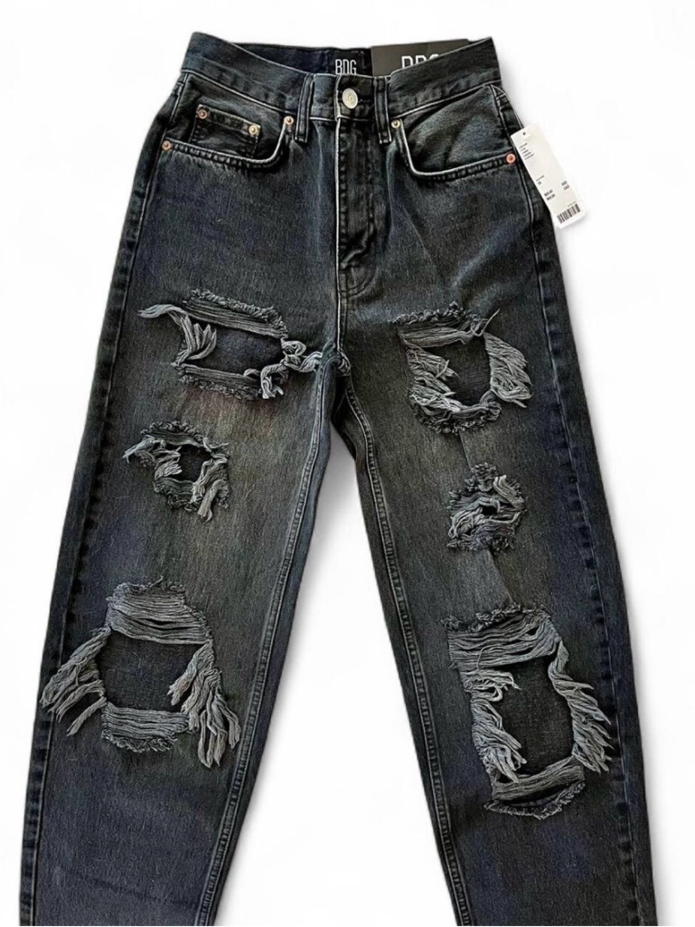 BDG Black Distressed Relaxed Jeans